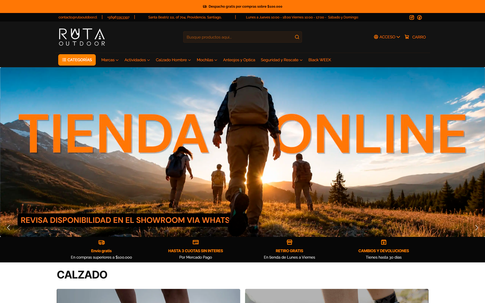 Captura del proyecto Ruta Outdoor